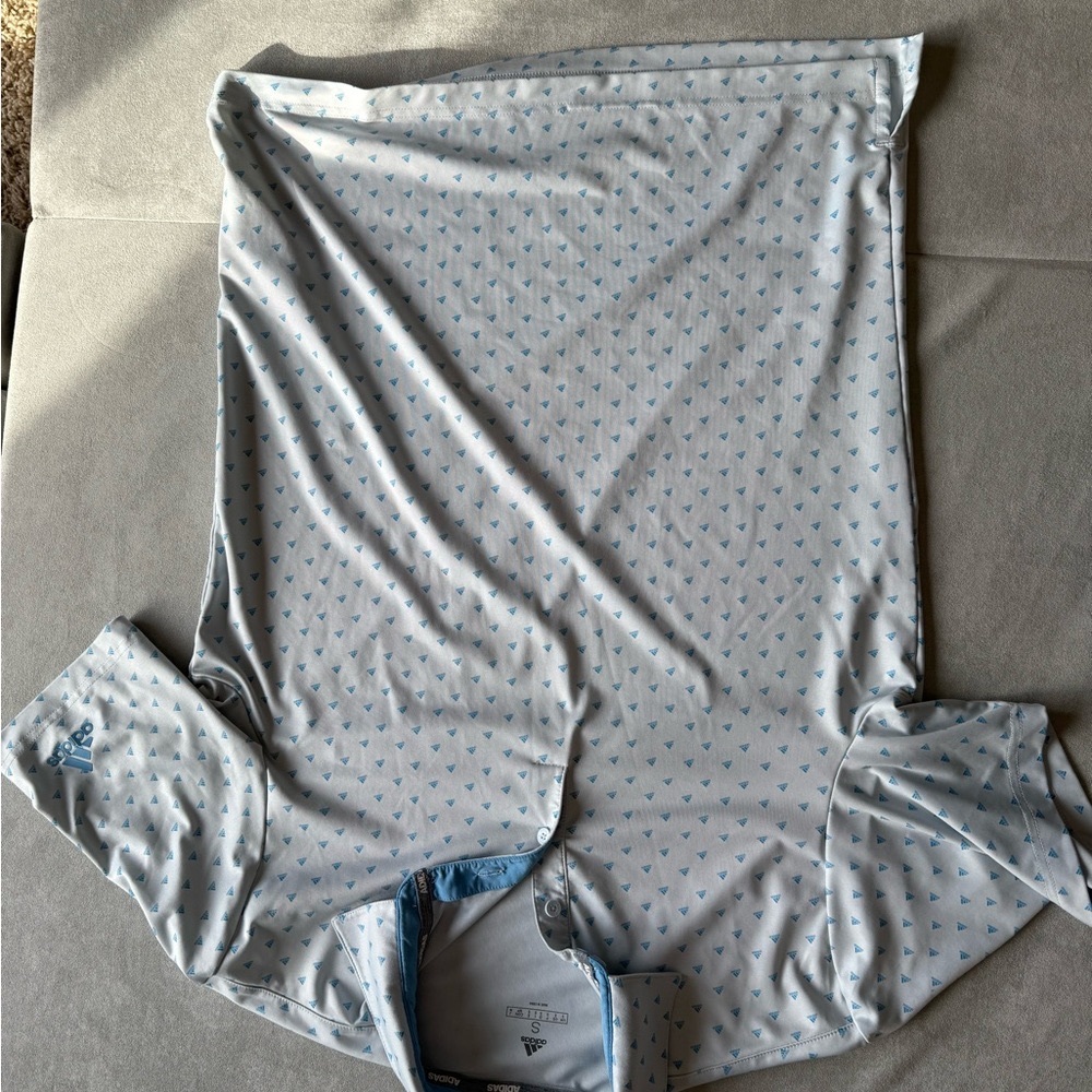 Adidas Light Blue Patterned Polo Shirt